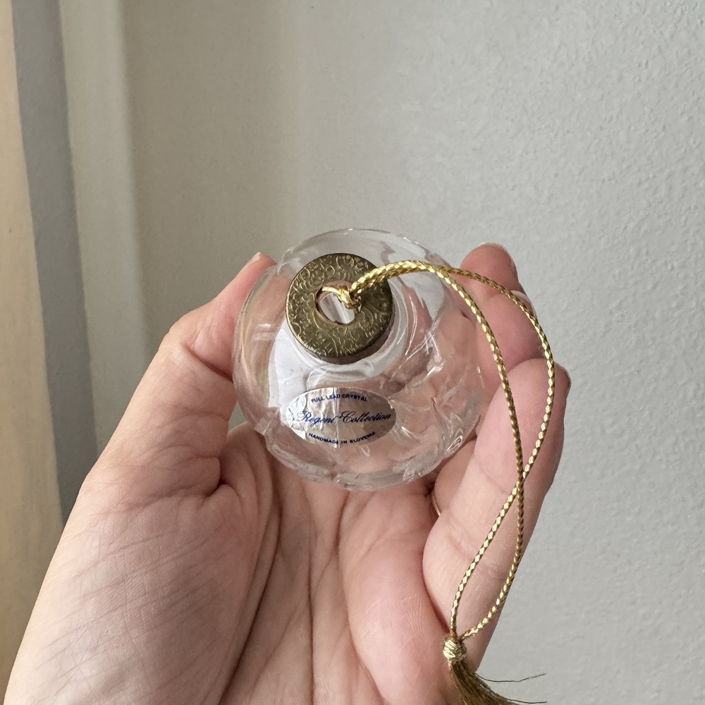 Vtg Miller Rogaska Full Lead Crystal Christmas Ornament Teardrop Richmond In Box - Picture 7 of 9